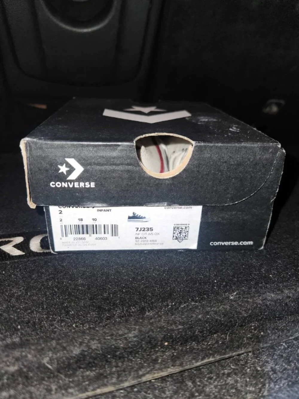 Converse Chuck Taylor All Star Infant Size 2 White Canvas Low Top Sneakers